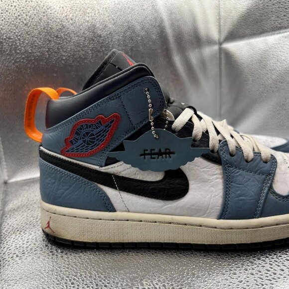 Size 9.5 Nike Air Jordan 1 Mid x Facetasm‎ Fearless White Mens Shoes CU2802-100 main image 4